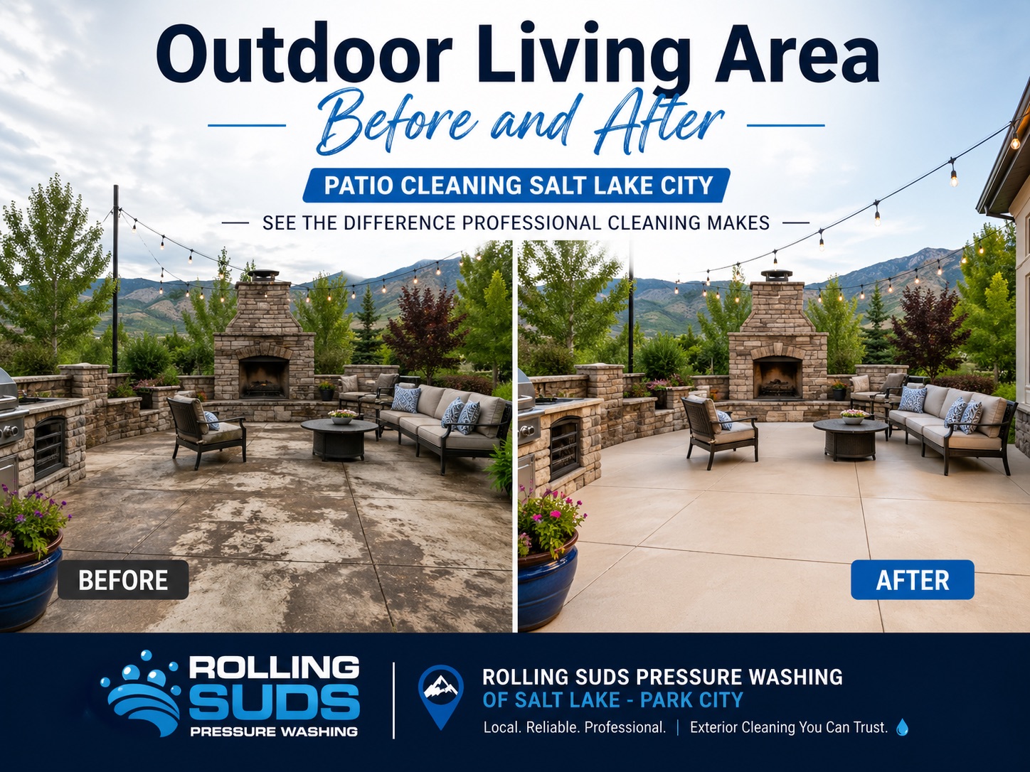 Patio Cleaning Salt Lake City outdoor concrete paver stone and flagstone cleaning