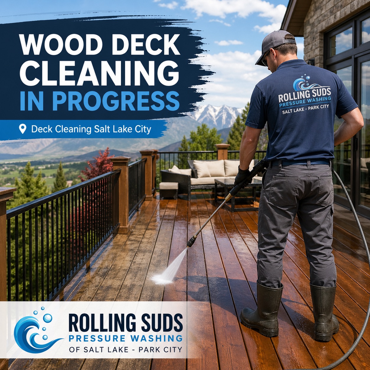 Pressure washing in Cottonwood Heights Utah for driveways patios sidewalks pavers and exterior surfaces