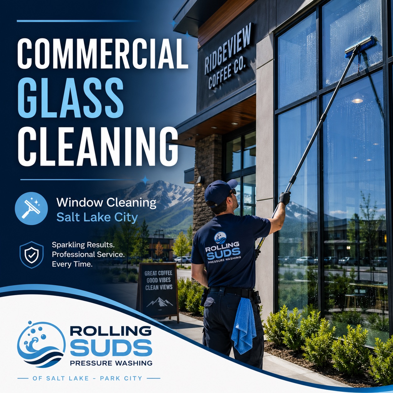 Window Cleaning Salt Lake City storefront glass cleaning for restaurants retail centers offices and commercial properties