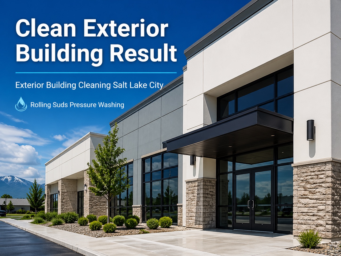 Building washing in Salt Lake City for exterior walls storefronts and commercial properties