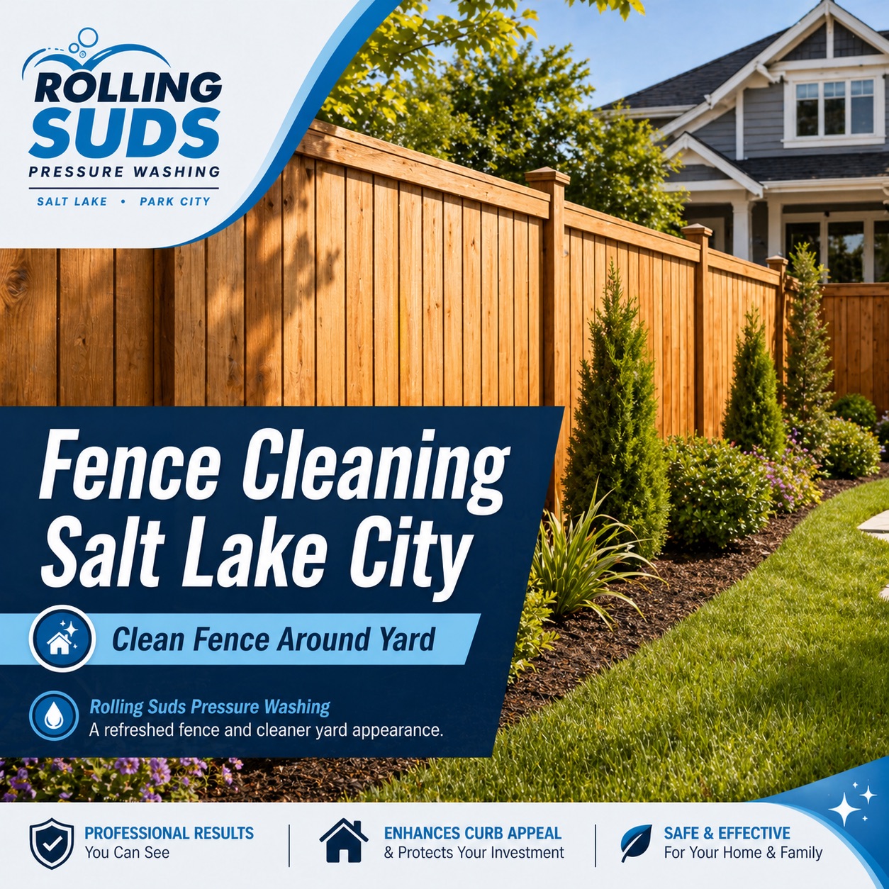 Fence Cleaning Salt Lake City exterior fence washing