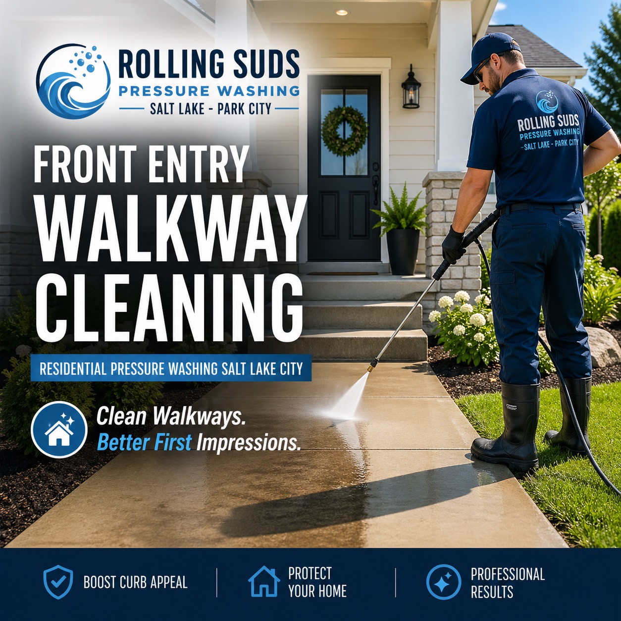 Rolling Suds Salt Lake City Park City residential pressure washing and house washing service
