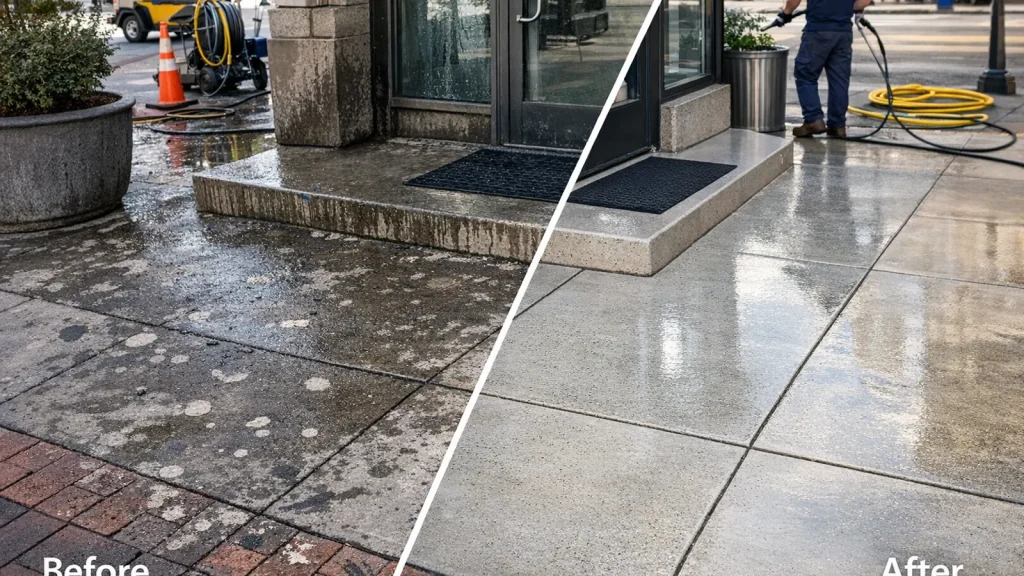 entrance commercial power washing