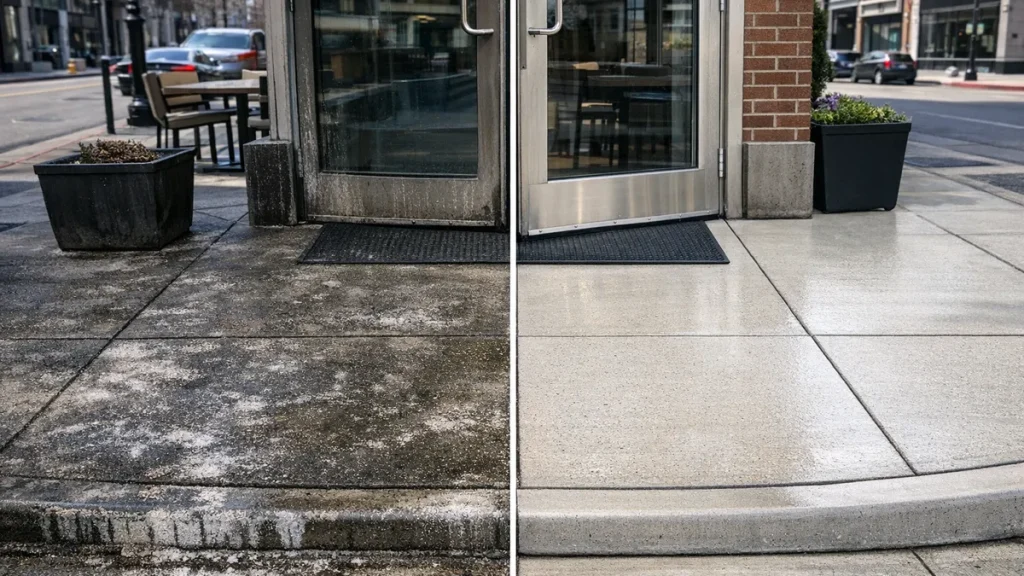 front entrance cleaning before and after