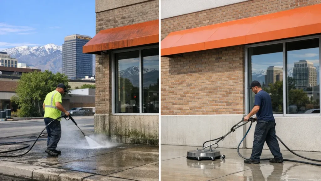 commercial power washing building
