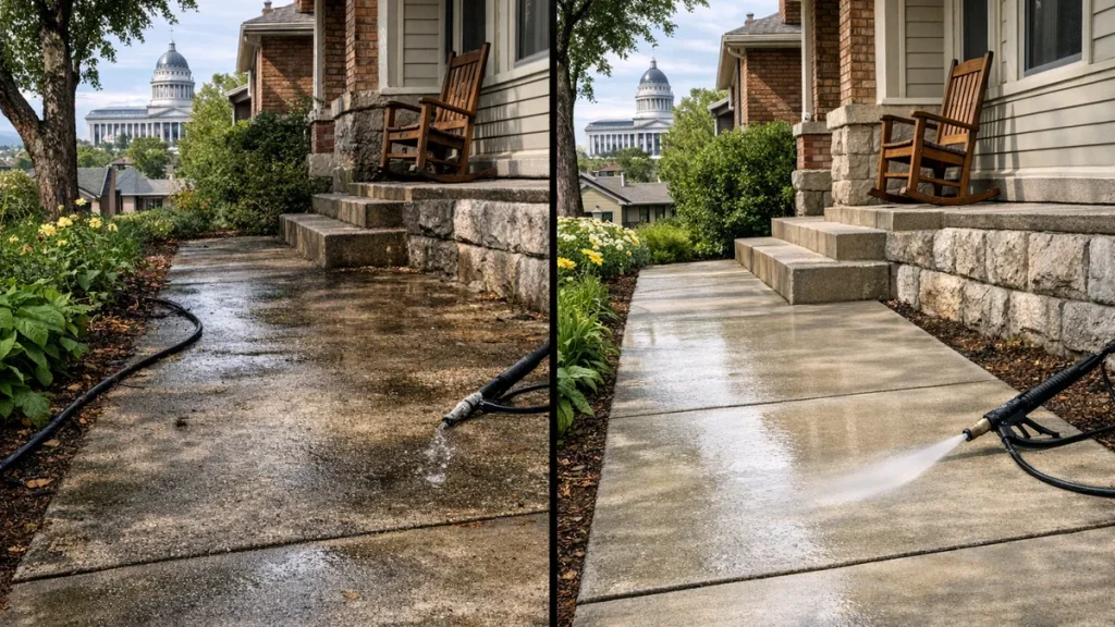 sidewalk walkway before and after