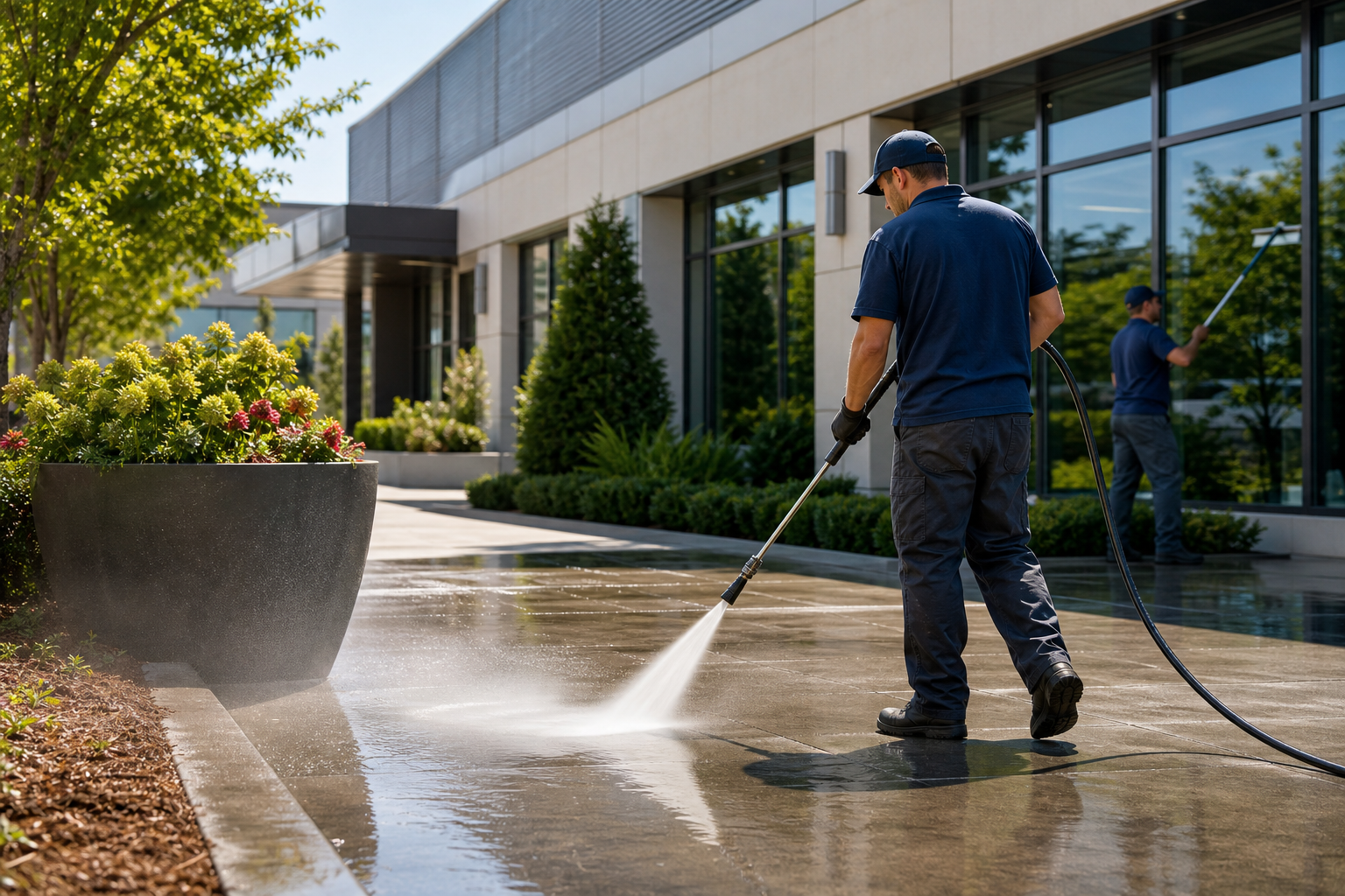 Commercial Exterior Maintenance Cluster Setup exterior cleaning image 3