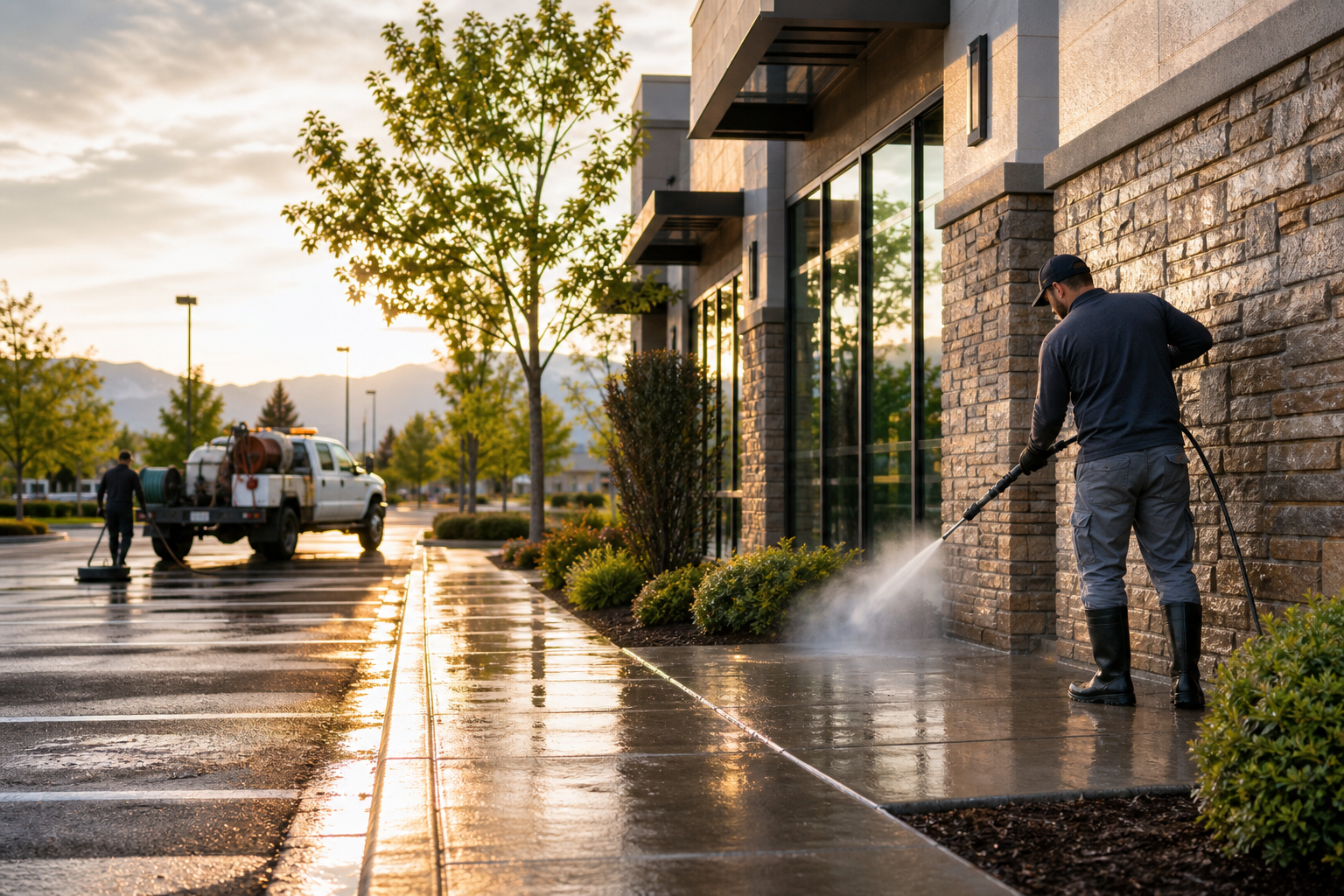 Commercial Exterior Maintenance Page Cluster Setup exterior cleaning image 4