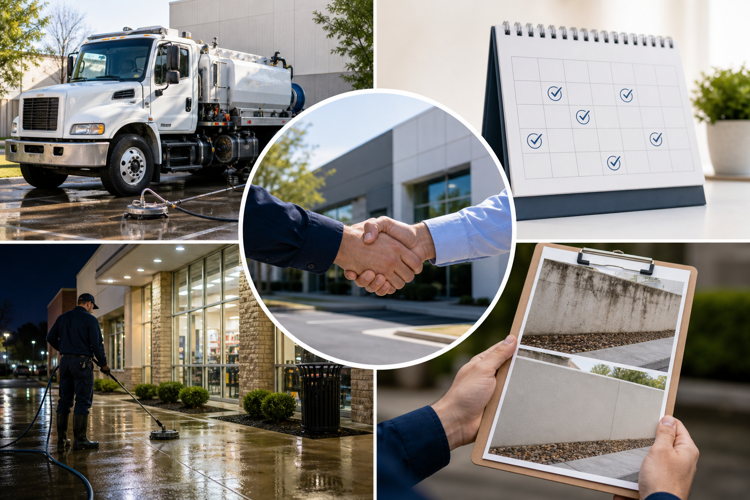 Commercial maintenance partner with service truck, scheduled cleaning, and professional documentation for Somerset businesses.
