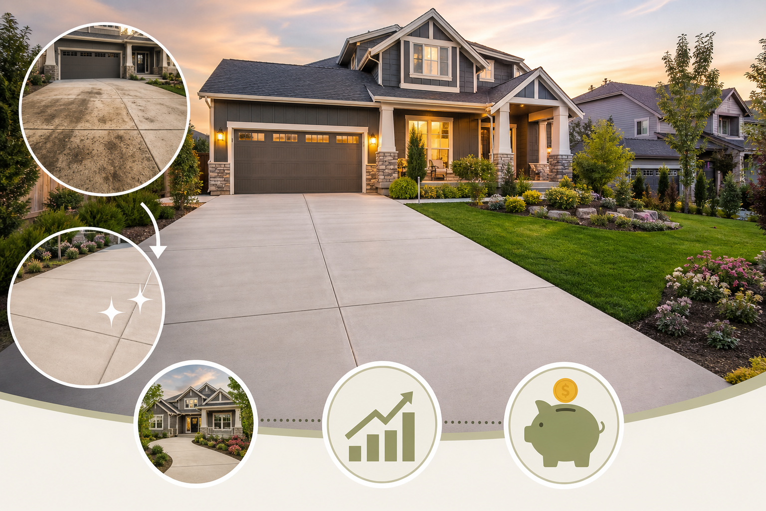 Clean driveway curb appeal improvement for a Salt Lake City property.