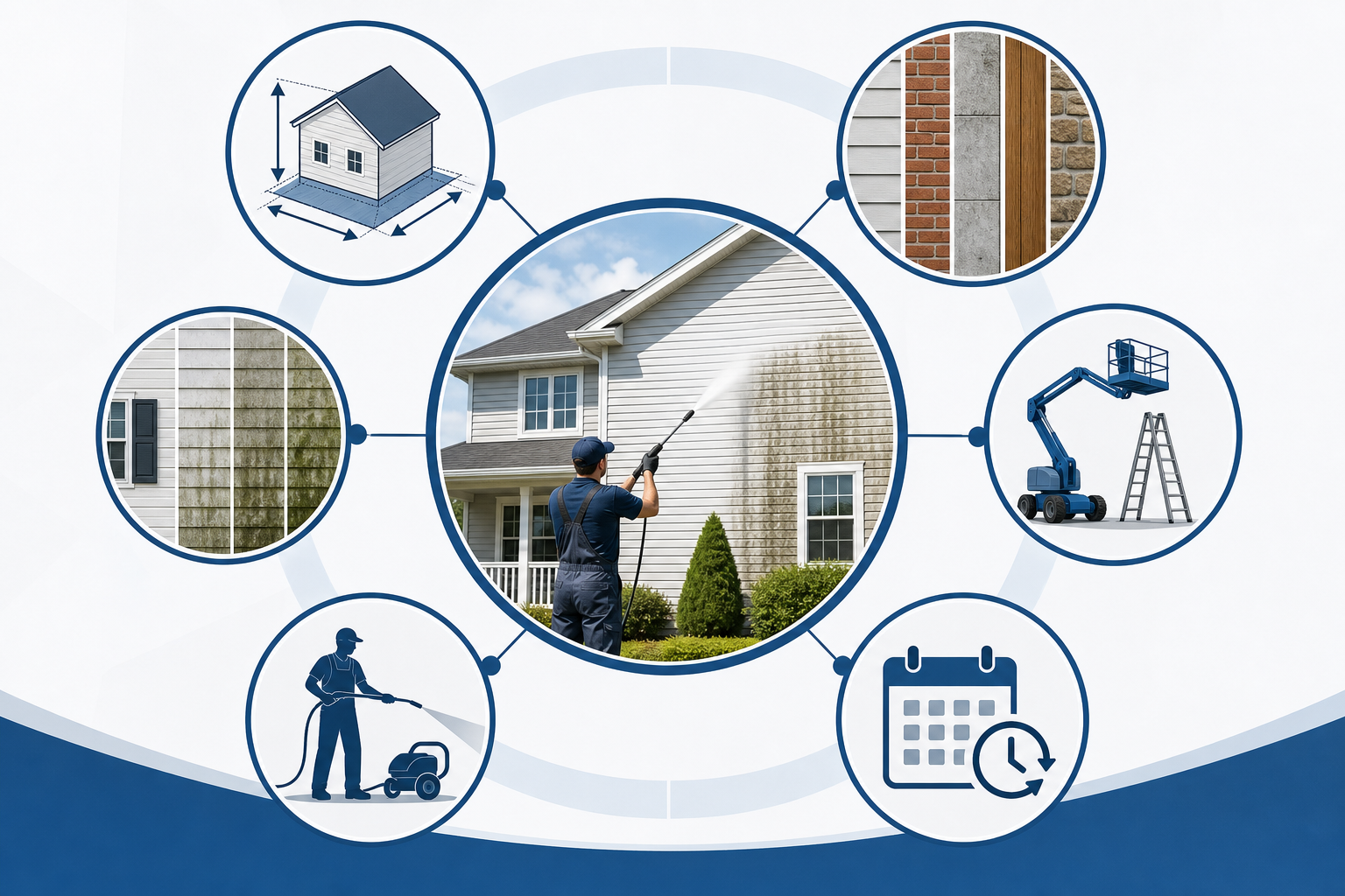 Infographic of factors that affect exterior cleaning cost
