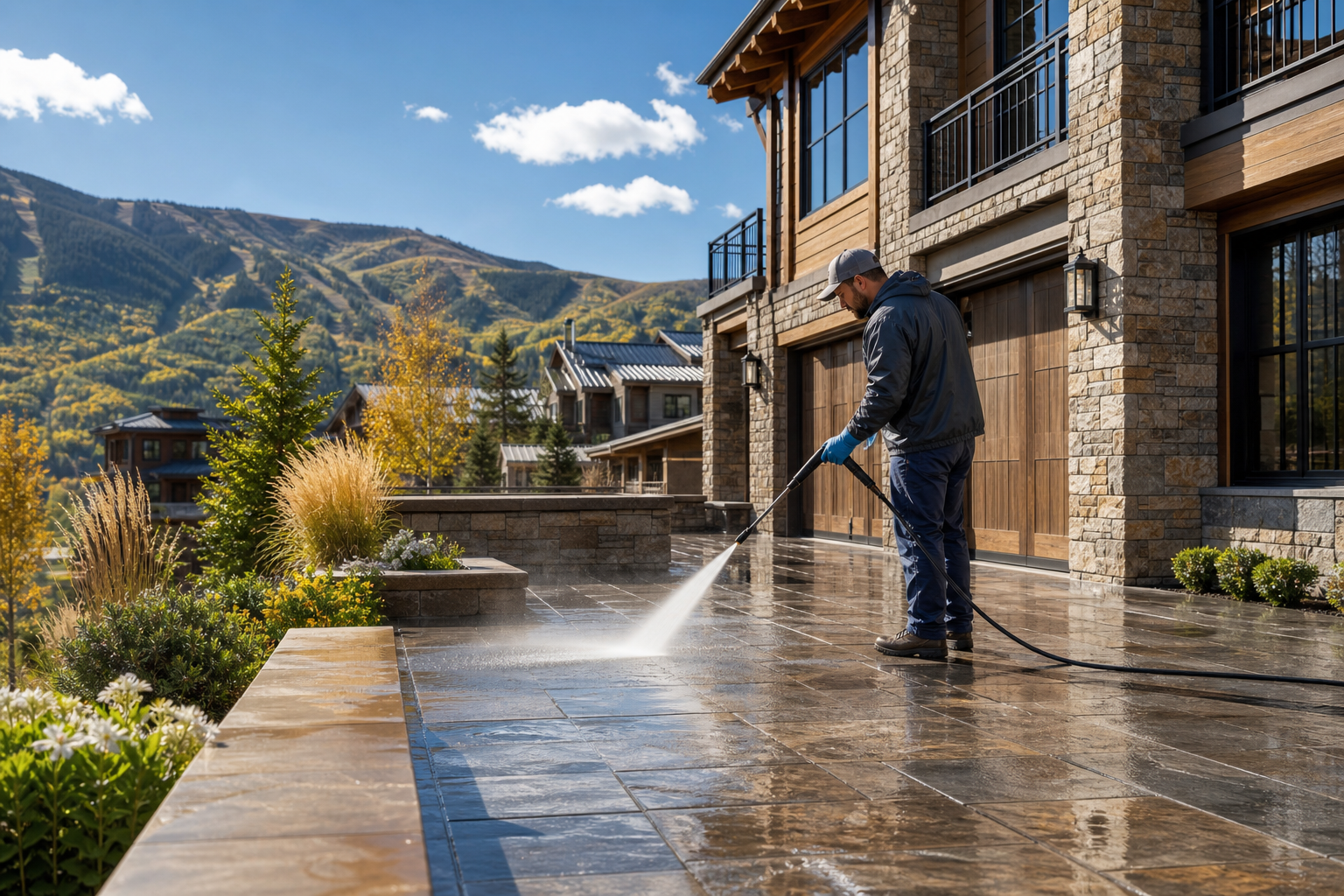 Park City Exterior Cleaning Services crew working at a property
