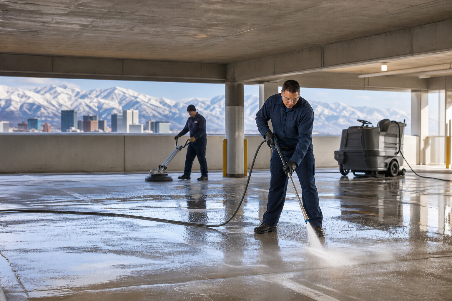 Commercial parking garage cleaning in Salt Lake City for HOAs and property managers