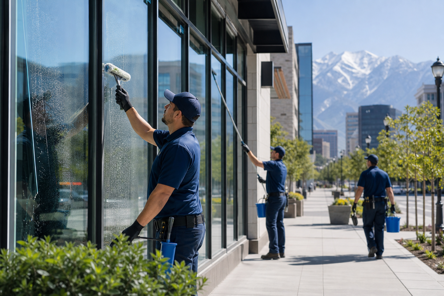 Commercial glass cleaning for storefronts, offices, and multi-location properties in Salt Lake City