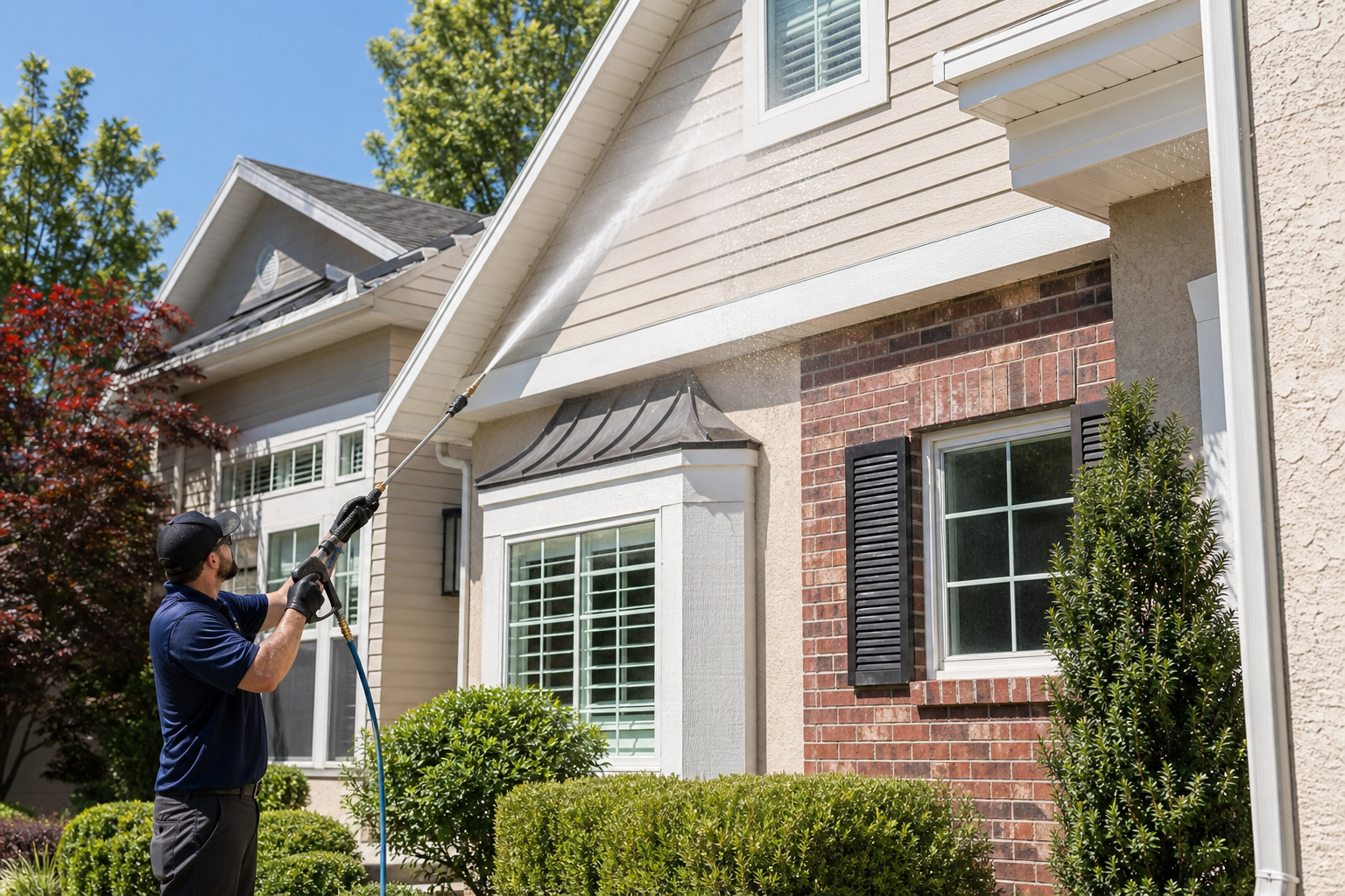 Holladay house soft washing for siding, stucco, brick, and painted surfaces