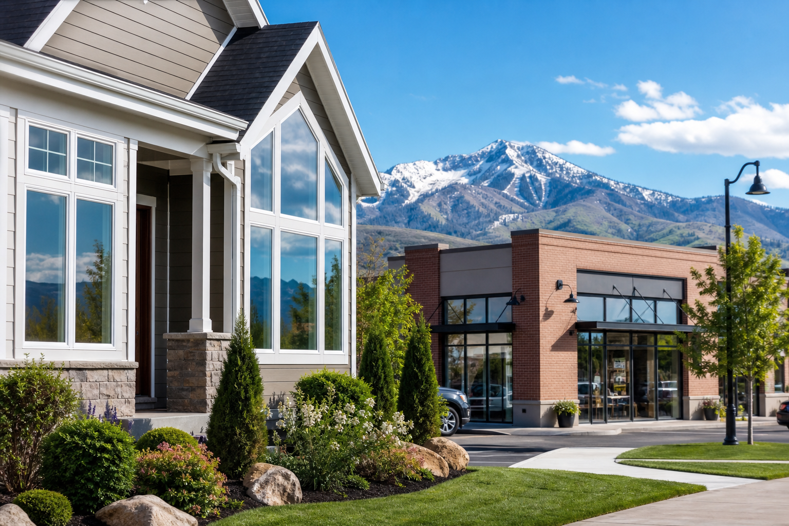 Heber City UT window cleaning for homes and businesses with bright residential and commercial glass