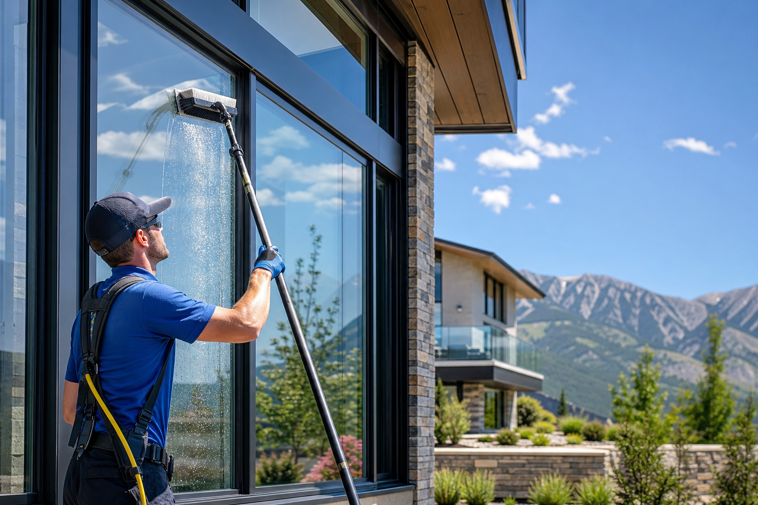 Professional window cleaning in Utah County for homes and businesses with streak-free glass.