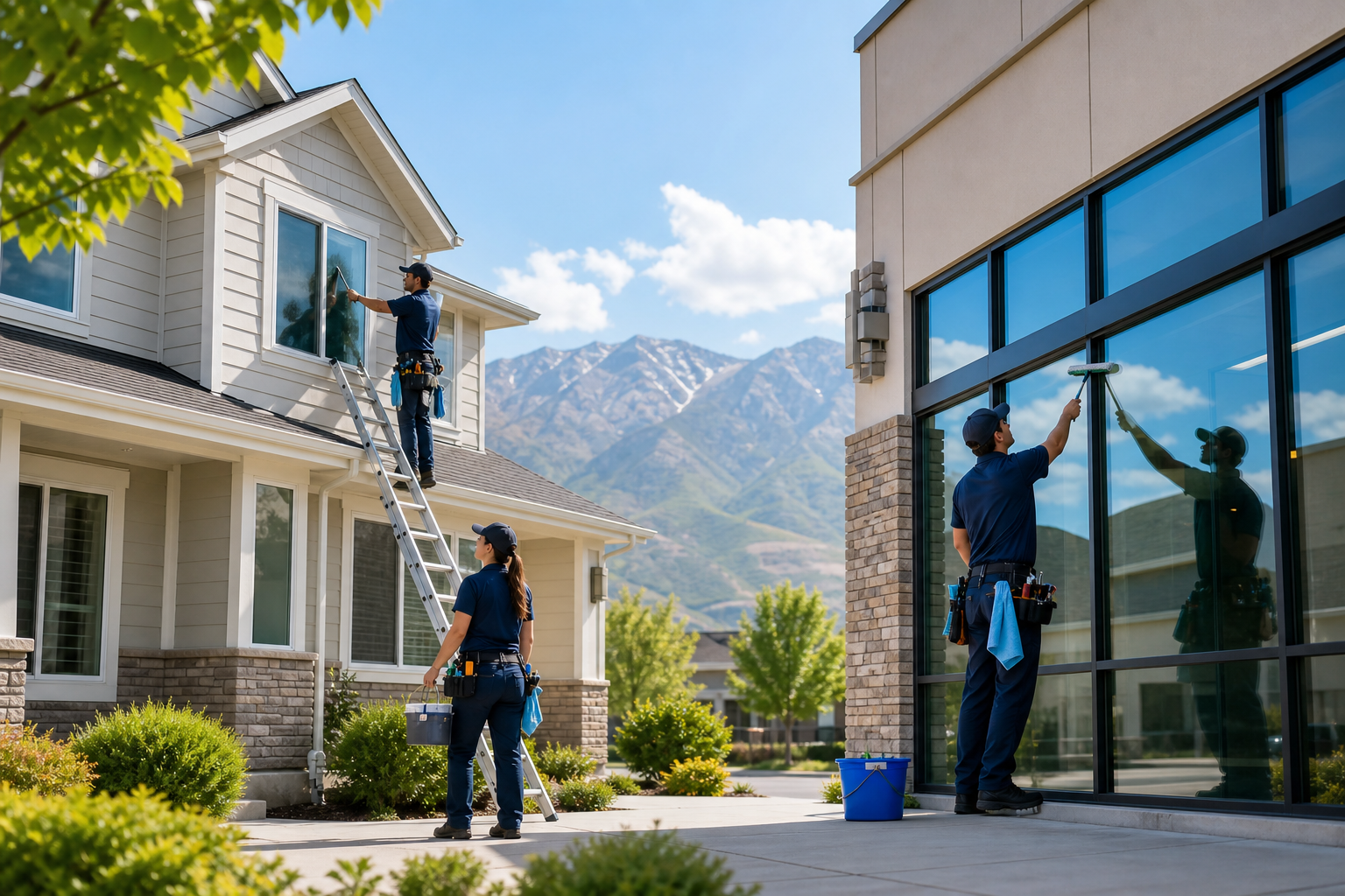 Professional window cleaning for homes and businesses in West Valley City, Utah