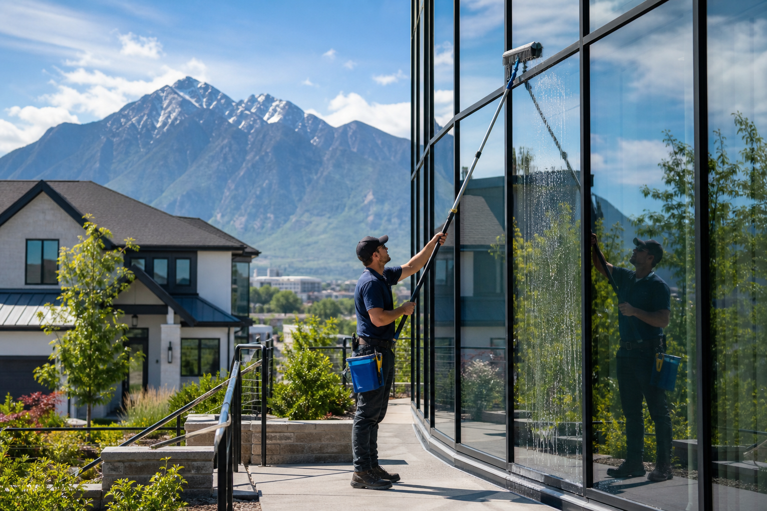 Professional window washing in Salt Lake City for homes and businesses with residential and commercial glass cleaning.