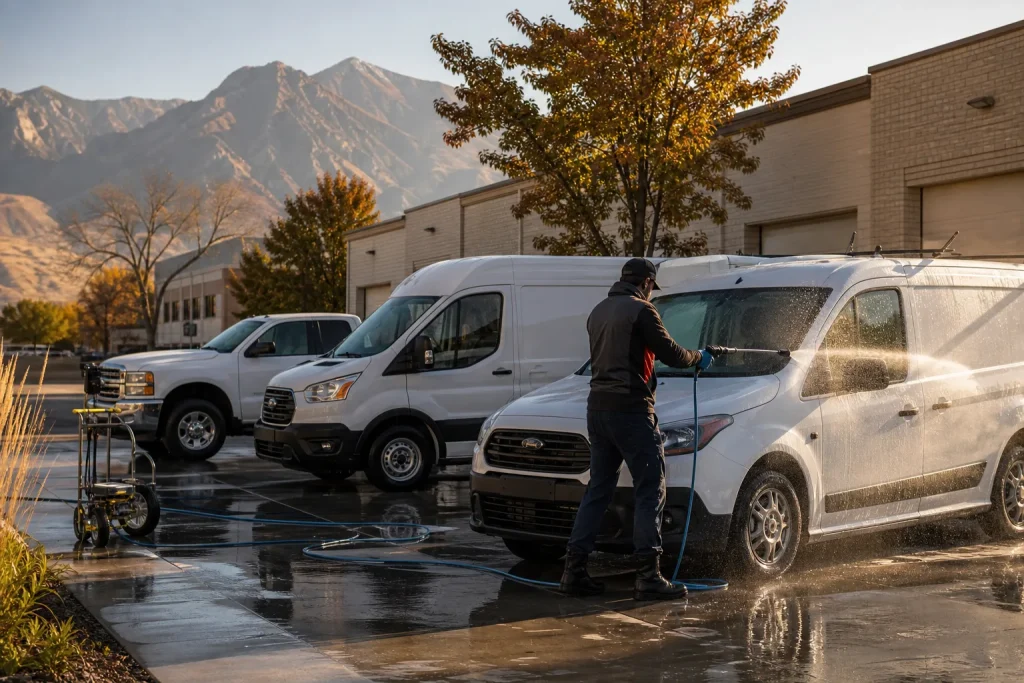 commercial fleet washing in Salt Lake City Utah by Rolling Suds