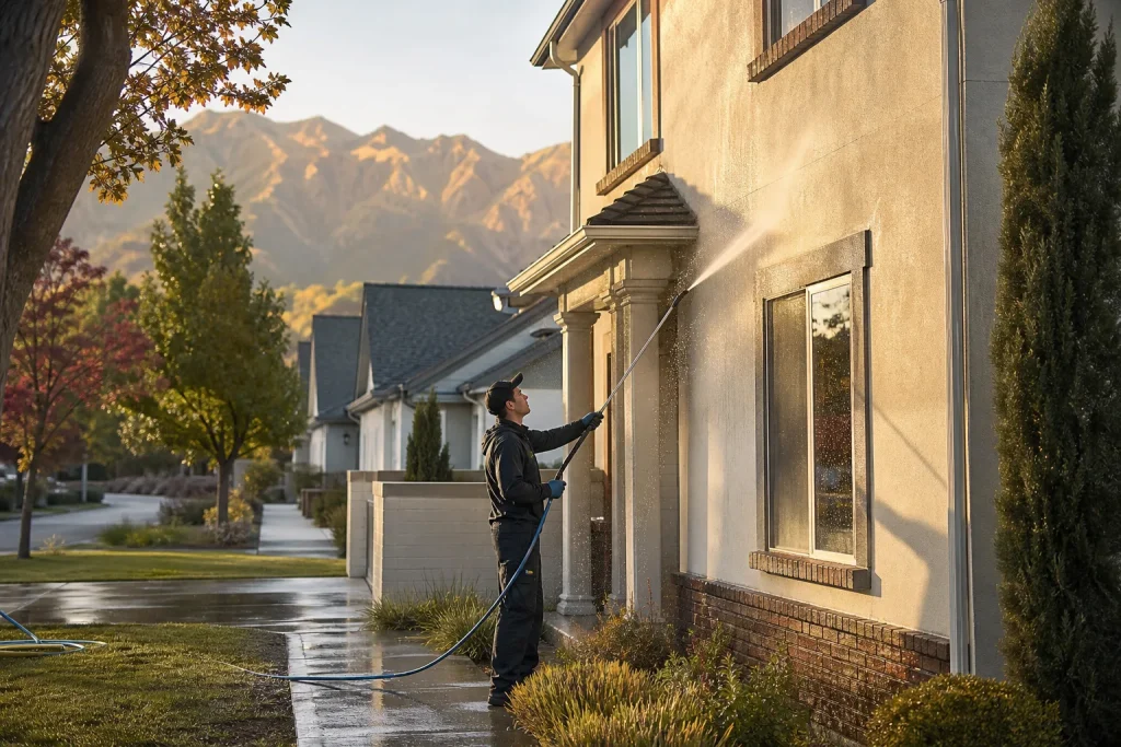 soft house washing in Salt Lake City Utah by Rolling Suds