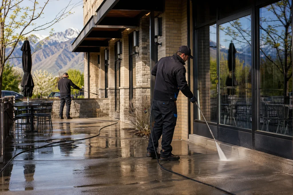 restaurant and storefront cleaning in Salt Lake City Utah by Rolling Suds