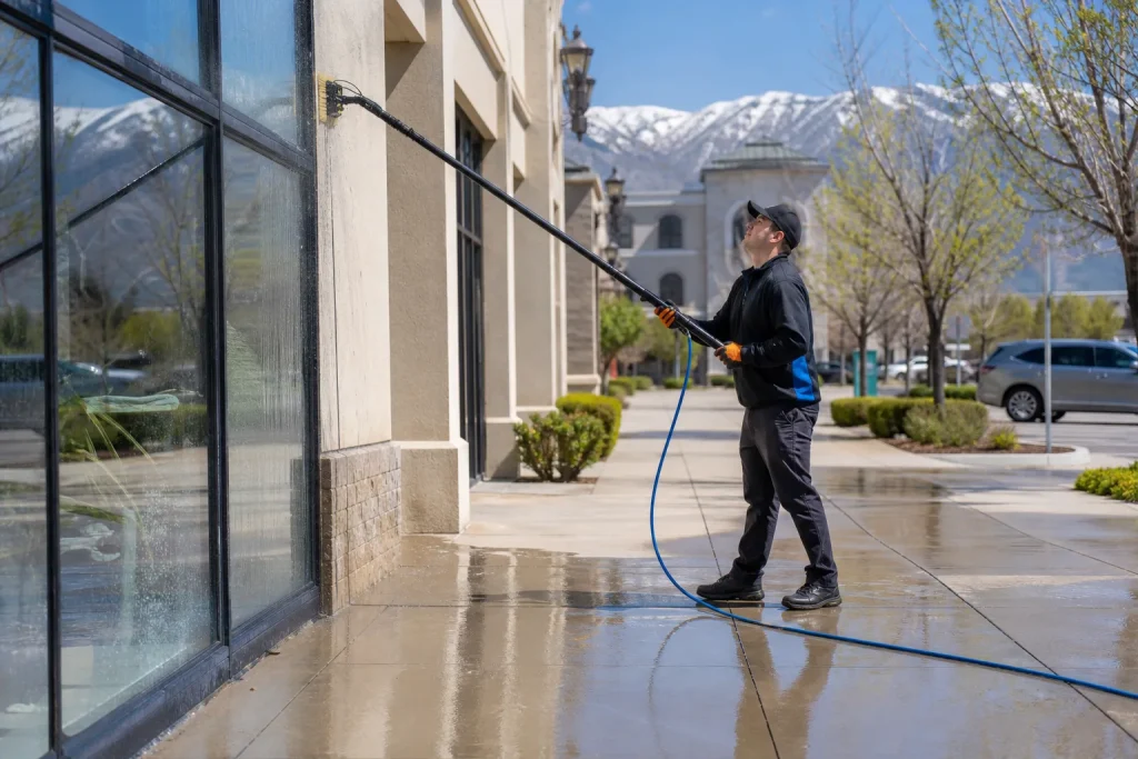 retail storefront cleaning in Salt Lake City Utah by Rolling Suds